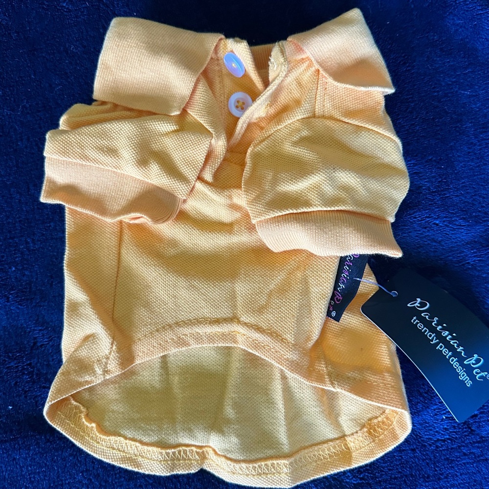 XS yellow polo shirt for Dogs!  Brand new